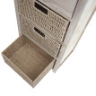 Commode HWC-K84 avec paniers - armoire à tiroirs - bois 83x40x29cm - naturel - paniers marron clair