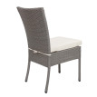 Lot de 2 chaises en poly rotin HWC-G19 - chaise de balcon chaise de jardin - empilable - gris - coussin crème