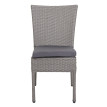 Lot de 2 chaises en poly rotin HWC-G19 chaise de jardin - empilable - gris - coussin gris foncé