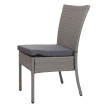 Lot de 2 chaises en poly rotin HWC-G19 chaise de jardin - empilable - gris - coussin gris foncé