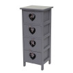 Commode Forli - armoire à tiroirs - 4 tiroirs avec curs 70x29x25cm - look shabby - vintage - gris-bleu