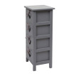 Commode Forli - armoire à tiroirs - 4 tiroirs avec curs 70x29x25cm - look shabby - vintage - gris-bleu