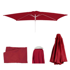 Housse de rechange pour parasol N23 - housse de rechange pour parasol - 2x3m rectangulaire tissu/textile 4 -5kg UV 50+ - bordeau
