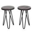 Set de 2 tables d'appoint HWC-A80 - table de nuit table basse - Industrial bois véritable Ø25cm - brun foncé
