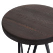 Set de 2 tables d'appoint HWC-A80 - table de nuit table basse - Industrial bois véritable Ø25cm - brun foncé