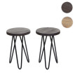 Set de 2 tables d'appoint HWC-A80 - table de nuit table basse - Industrial bois véritable Ø25cm - brun foncé