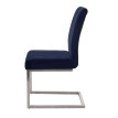 Lot de 2 chaises cantilever HWC-L14 chaise de conférence - velours inox brossé - anthracite-blau