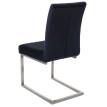Lot de 2 chaises cantilever HWC-L14 chaise de conférence - velours inox brossé - anthracite-blau