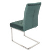 Lot de 2 chaises cantilever HWC-L14 - chaise visiteur chaise de conférence - velours inox brossé - vert