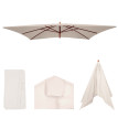 Housse de rechange pour parasol en bois Florida 2x3m - housse de parasol de jardin - crème