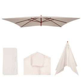 Housse de rechange pour parasol en bois Florida 2x3m - housse de parasol de jardin - crème