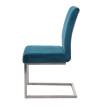 Lot de 2 chaises cantilever HWC-L14 chaise de conférence - velours inox brossé - turqoise-bleu