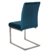Lot de 2 chaises cantilever HWC-L14 chaise de conférence - velours inox brossé - turqoise-bleu