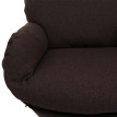 Fauteuil relax + pouf HWC-L12 - Fauteuil TV Fauteuil à bascule Fonction bascule - pivotant - métal tissu/textile - marron