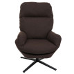 Fauteuil relax + pouf HWC-L12 - Fauteuil TV Fauteuil à bascule Fonction bascule - pivotant - métal tissu/textile - marron