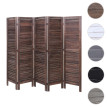 Paravent HWC-G30 - Cloison de séparation visuelle Séparation de pièce - look shabby 170x200cm - gris-marron