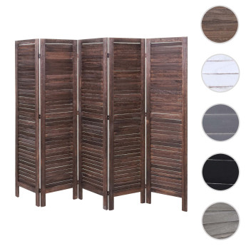 Paravent HWC-G30 - Cloison de séparation visuelle Séparation de pièce - look shabby 170x200cm - gris-marron
