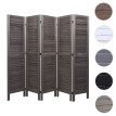 Paravent HWC-G30 - Cloison de séparation visuelle Séparation de pièce - look shabby 170x200cm - gris-marron