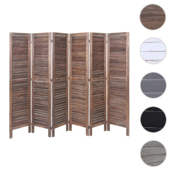 Paravent HWC-G30 - Cloison de séparation visuelle Séparation de pièce - look shabby 170x240cm - gris-marron