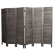 Paravent HWC-G30 - Cloison de séparation visuelle Séparation de pièce - look shabby 170x240cm - gris-marron