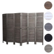 Paravent HWC-G30 - Cloison de séparation visuelle Séparation de pièce - look shabby 170x240cm - gris-marron