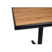 Table de jardin HWC-J95 - table de balcon table de bistrot - gastronomie aluminium aspect bois - noir - teak