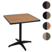 Table de jardin HWC-J95 - table de balcon table de bistrot - gastronomie aluminium aspect bois - noir - teak