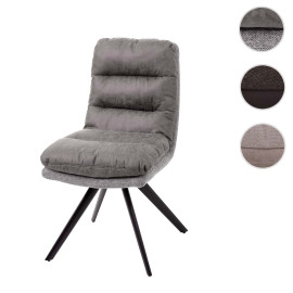 Chaise de salle à manger HWC-G66 pivotante Auto-Position tissu/textile - crème - avec accoudoirs