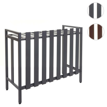 Cache pour climatiseur/pompe à chaleur HWC-K58 - couverture grille de protection métal 80x90x39cm - marron