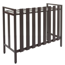 Cache pour climatiseur/pompe à chaleur HWC-K58 - couverture grille de protection métal 80x90x39cm - marron