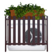 Cache pour climatiseur/pompe à chaleur HWC-K58 - couverture grille de protection métal 80x90x39cm - marron