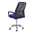 Chaise de bureau HWC-L44 - chaise d'ordinateur - dossier ergonomique - revêtement filet tissu/textile - lilas