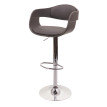 Tabouret de bar HWC-A47b - chaise de bar tabouret de comptoir - design rétro - bois simili cuir - gris-mat