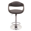 Tabouret de bar HWC-A47b - chaise de bar tabouret de comptoir - design rétro - bois simili cuir - gris-mat