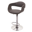Tabouret de bar HWC-A47b - chaise de bar tabouret de comptoir - design rétro - bois simili cuir - gris-mat