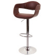 Tabouret de bar HWC-A47b - chaise de bar tabouret de comptoir - design rétro - bois simili cuir - marron