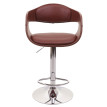 Tabouret de bar HWC-A47b - chaise de bar tabouret de comptoir - design rétro - bois simili cuir - marron