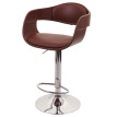 Tabouret de bar HWC-A47b - chaise de bar tabouret de comptoir - design rétro - bois simili cuir - marron