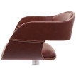 Tabouret de bar HWC-A47b - chaise de bar tabouret de comptoir - design rétro - bois simili cuir - marron