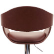 Tabouret de bar HWC-A47b - chaise de bar tabouret de comptoir - design rétro - bois simili cuir - marron