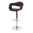 Tabouret de bar HWC-A47b - chaise de bar tabouret de comptoir - design rétro - bois simili cuir - noir