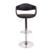Tabouret de bar HWC-A47b - chaise de bar tabouret de comptoir - design rétro - bois simili cuir - noir