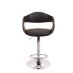 Tabouret de bar HWC-A47b - chaise de bar tabouret de comptoir - design rétro - bois simili cuir - noir