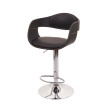 Tabouret de bar HWC-A47b - chaise de bar tabouret de comptoir - design rétro - bois simili cuir - noir