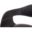 Tabouret de bar HWC-A47b - chaise de bar tabouret de comptoir - design rétro - bois simili cuir - noir