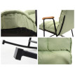 Fauteuil à bascule HWC-K40 Fauteuil relax - fonction couchage métal - tissu/textile vert menthe