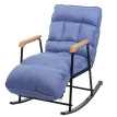 Fauteuil à bascule HWC-K40 Fauteuil relax - fonction couchage métal - tissu/textile bleu