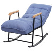 Fauteuil à bascule HWC-K40 Fauteuil relax - fonction couchage métal - tissu/textile bleu