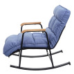 Fauteuil à bascule HWC-K40 Fauteuil relax - fonction couchage métal - tissu/textile bleu