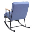 Fauteuil à bascule HWC-K40 Fauteuil relax - fonction couchage métal - tissu/textile bleu